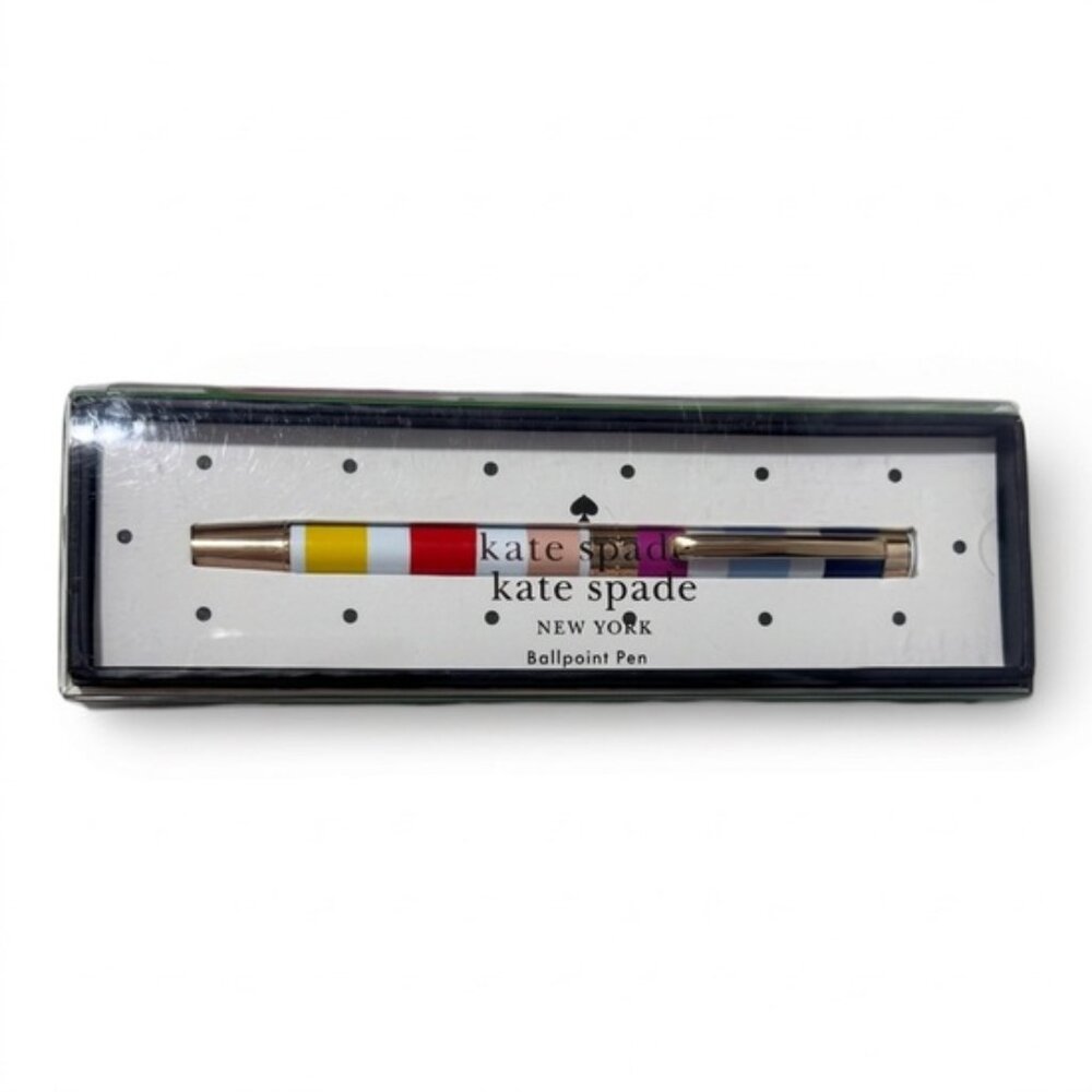 Kate Spade Candy Stripe Ballpoint Pen w/ Box - Picture 1 of 4